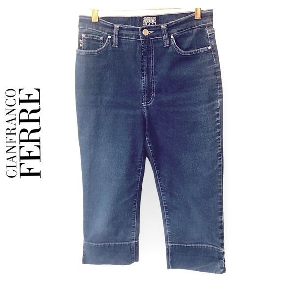 GIANFRANCO FERRE Vintage capri jeans medium stone wash, size 28 US - Picture 1 of 17